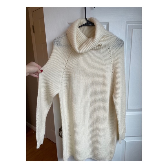 Cream Turtleneck Sweater Dress - Picture 2 of 4